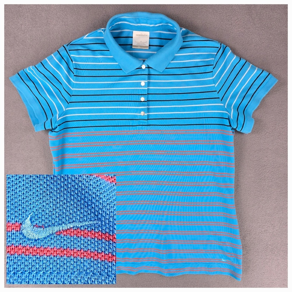 Nike Golf Shirt Dri Fit Womans Size L Short Sleeve 1501 Dry Golfcore